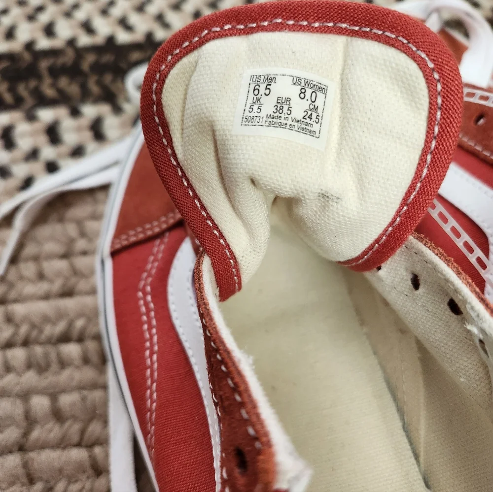 Vans burnt orange/white tie up